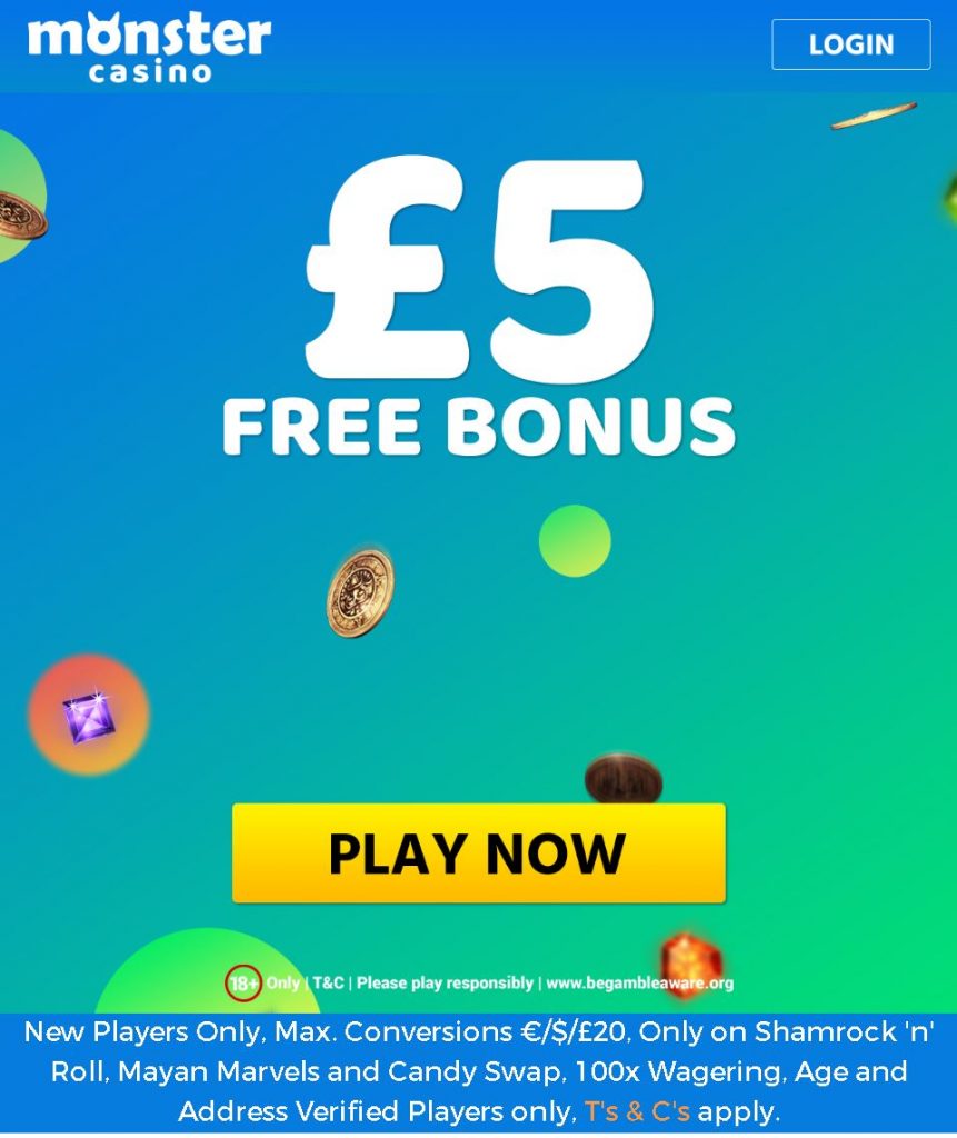 Monster Casino Bonus Code No Deposit 5 Free 