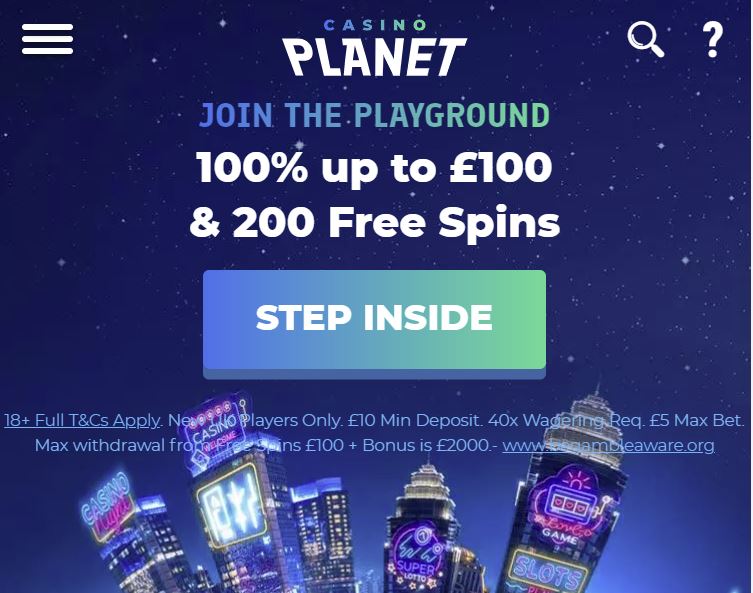 Casino Planet sign-up offer