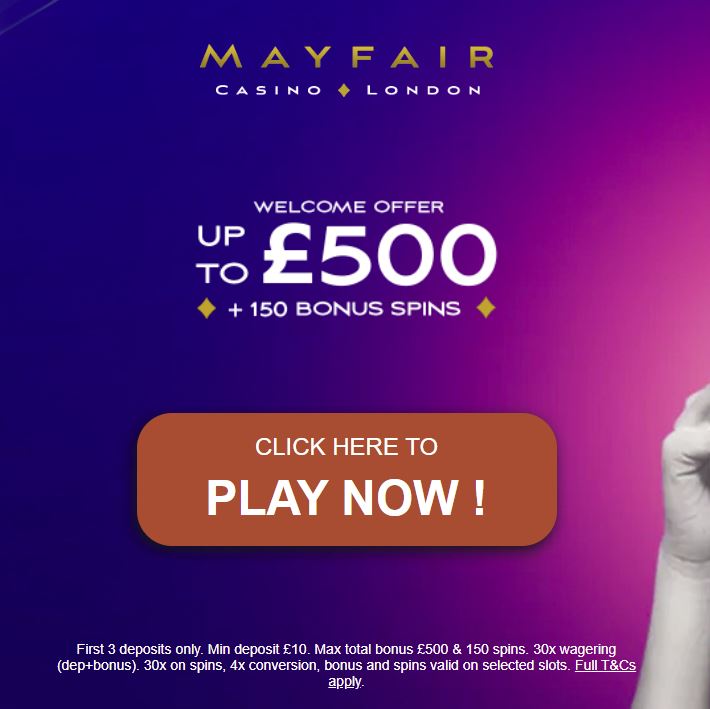 Mayfair Casino sign-up bonus